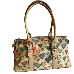 Dooney & Bourke Heart Print Satchel Y2K Vintage Coquette Bag Rare Novelty Tote